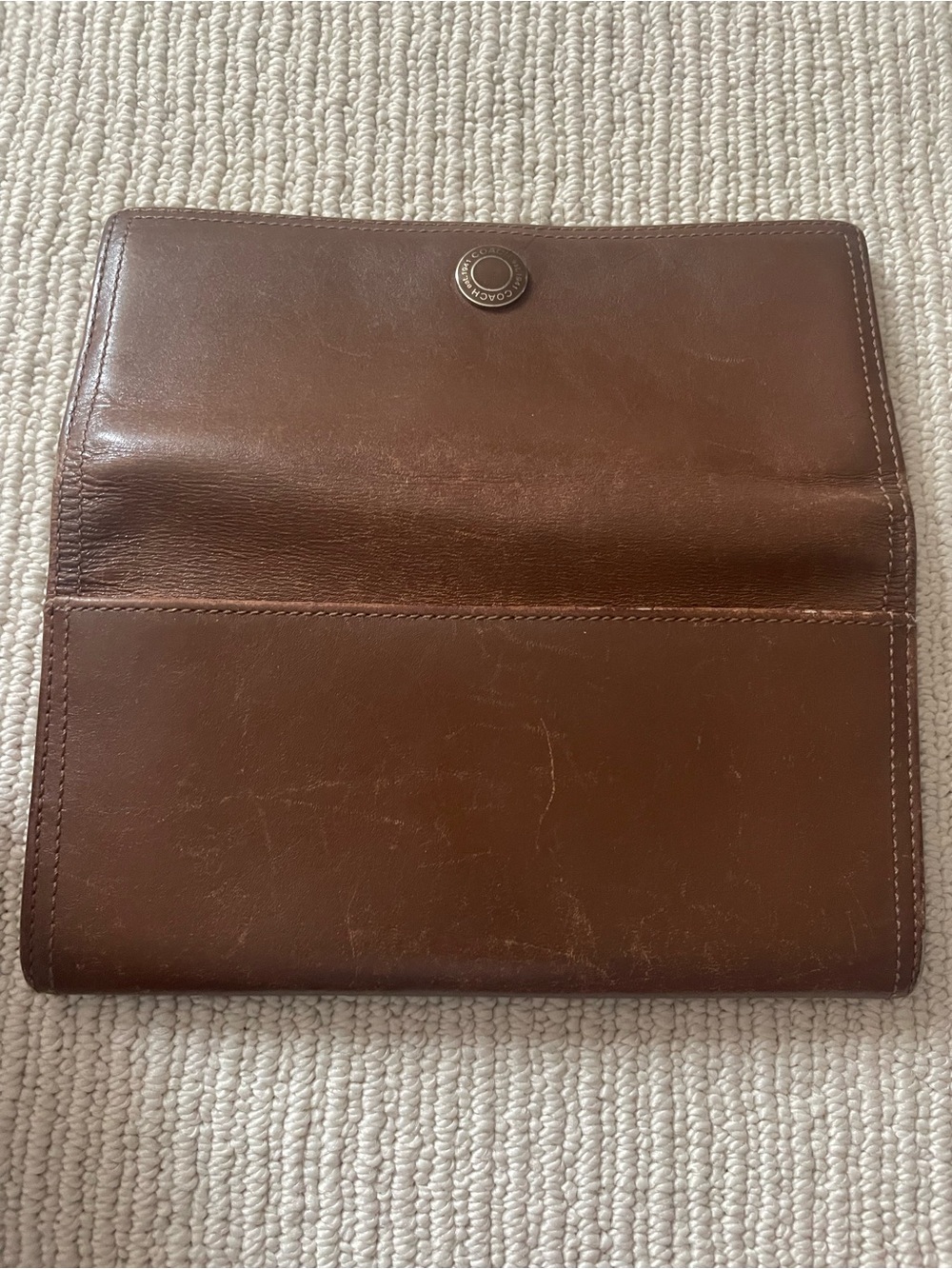 Coach Chestnut Brown Leather Snap Continental Wallet c29 - Picture 8 of 9